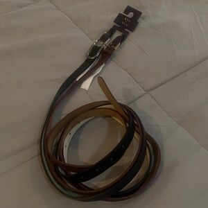 Ava & Viv Women’s 2-Pack Belts Black & Burgund Faux Leather size 4x
